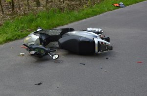 skuter biorący udział w wypadku